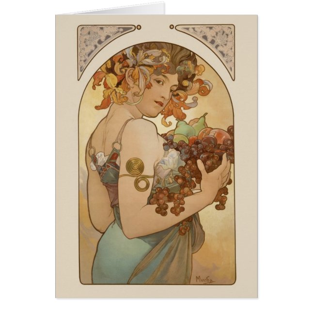 Alphonse Mucha Fruit CC0406 Art Nouveau Card (Front)