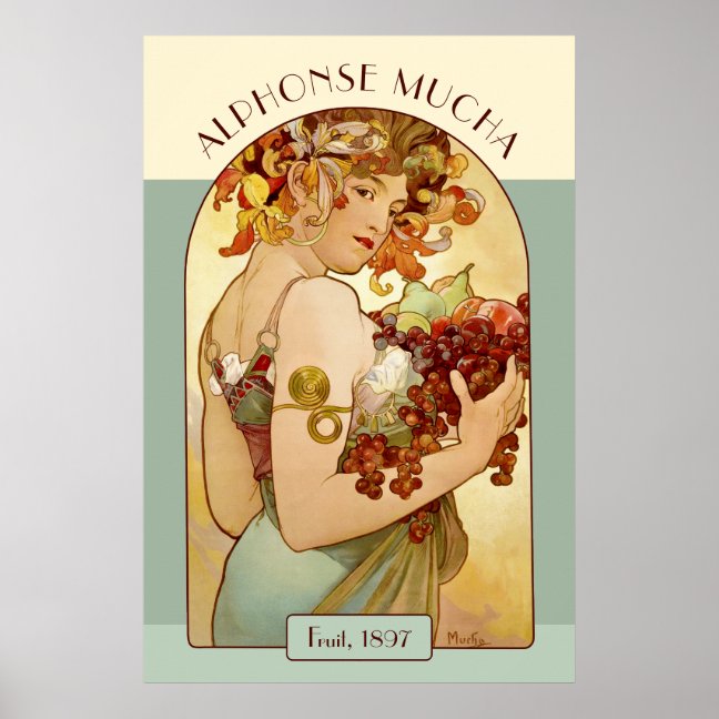 Alphonse Mucha Fruit Kitchen / Prosperous Business Poster