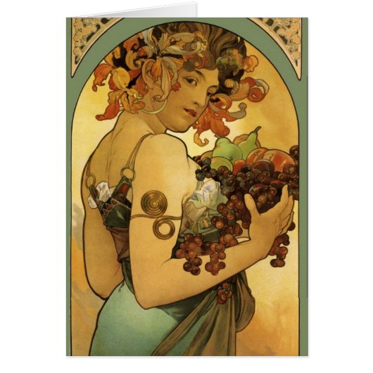 Alphonse Mucha Fruit Painting Cards (Front)