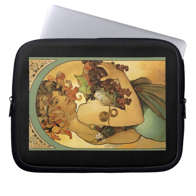 Alphonse Mucha Fruit Painting Laptop Sleeve (Front)