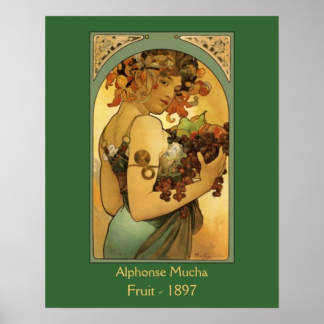 Alphonse Mucha Fruit Painting Poster (Front)