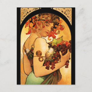 Alphonse Mucha Fruit Postcard