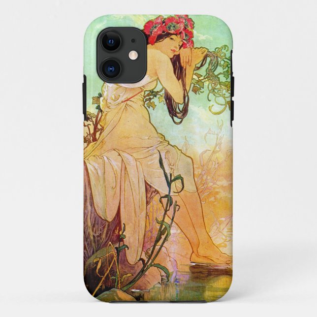 Alphonse Mucha Girl By The Pond Case-Mate iPhone Case (Back)