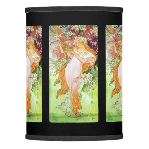 Alphonse Mucha Girl In Garden Lamp Shade