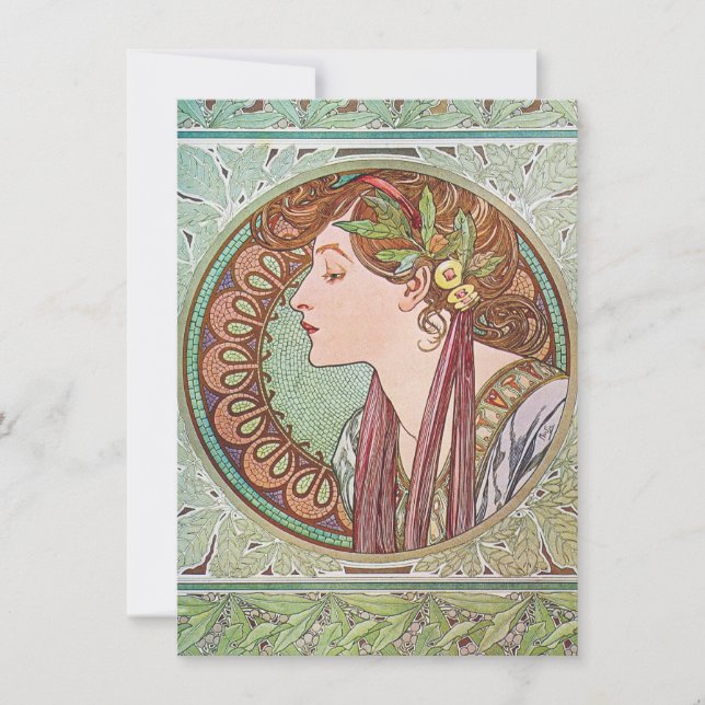 Alphonse Mucha Goddess Art Invitation (Front)
