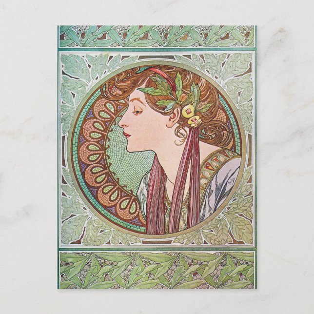 Alphonse Mucha Goddess Art Postcard (Front)