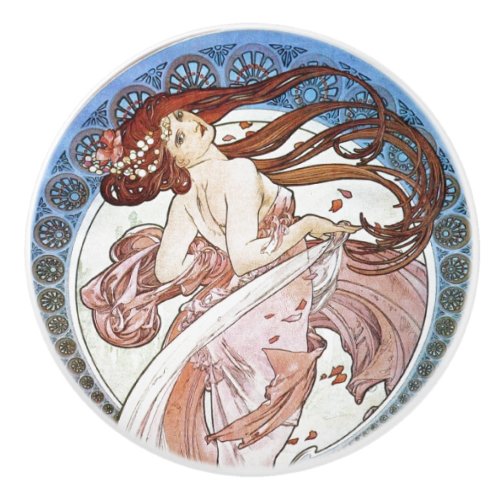 Alphonse Mucha Goddess Ceramic Knob