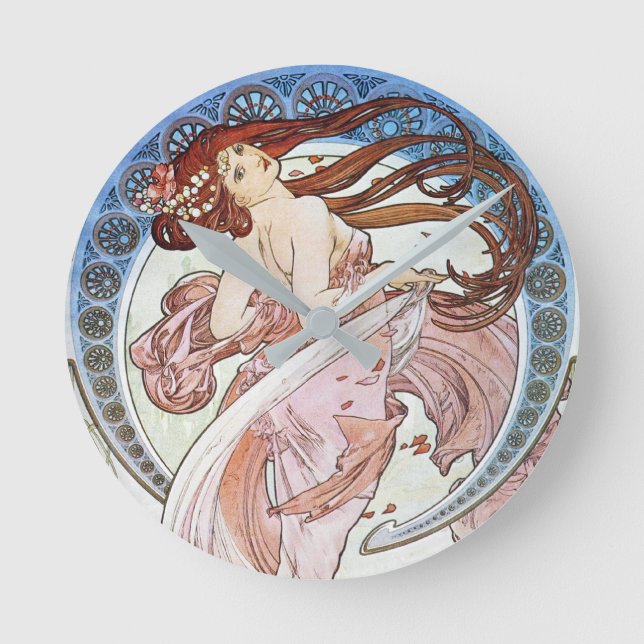 Alphonse Mucha Goddess Round Clock (Front)