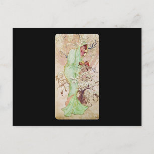 Alphonse Mucha Hiver Winter Postcard