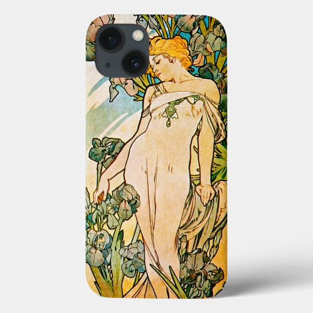 Alphonse Mucha - Iris WB Case-Mate iPhone Case (Back)