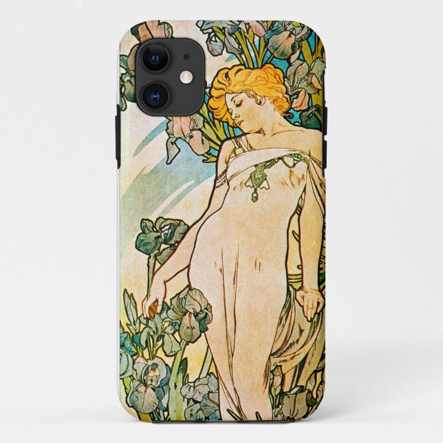Alphonse Mucha - Iris WB Case-Mate iPhone Case (Back)