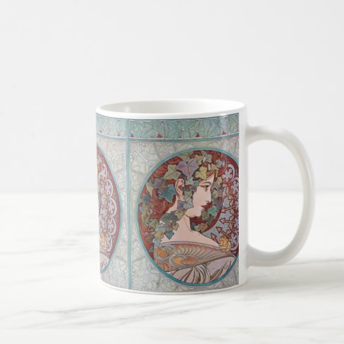 Alphonse Mucha Ivy Art Nouveau Coffee Mug