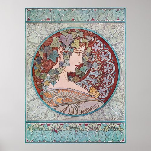 Alphonse Mucha Ivy Art Nouveau Poster Print