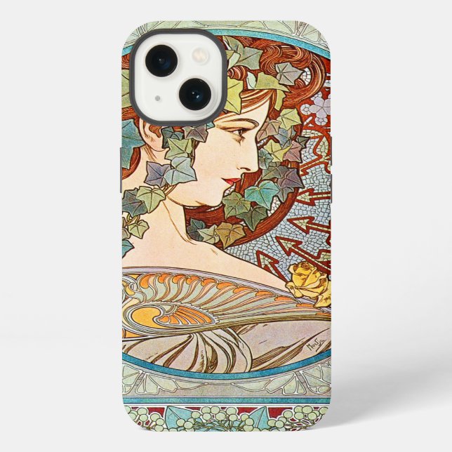Alphonse Mucha Ivy Iphone Case (Back)