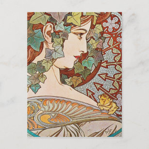 Alphonse Mucha - Ivy Postcard