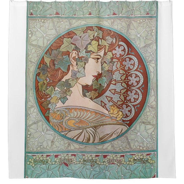 Alphonse Mucha - Ivy Shower Curtain (Front)