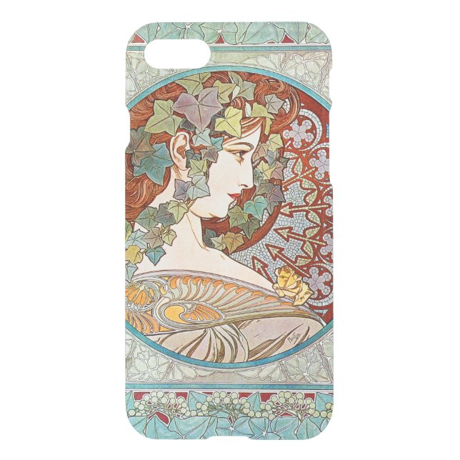 Alphonse Mucha Ivy Uncommon iPhone Case (Back)