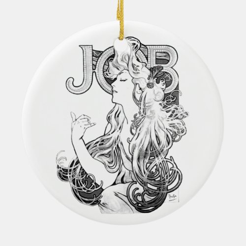 Alphonse Mucha JOB ISOGS Ceramic Ornament