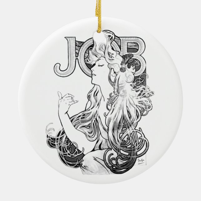 Alphonse Mucha JOB ISOGS Ceramic Ornament (Back)