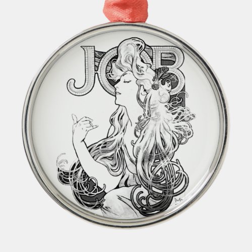 Alphonse Mucha JOB ISOGS Metal Ornament