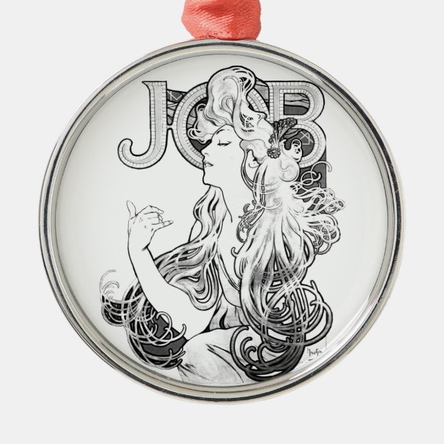 Alphonse Mucha JOB ISOGS Metal Ornament (Front)