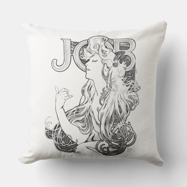 Alphonse Mucha JOB ISOGS Outdoor Pillow (Front)
