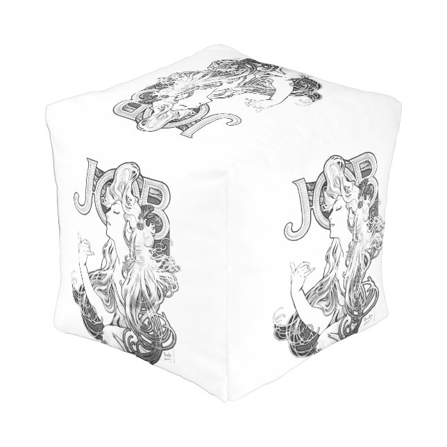 Alphonse Mucha JOB ISOGS Outdoor Pouf (Angled Back)