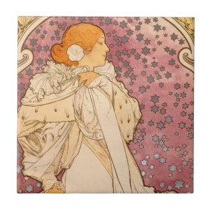 Alphonse Mucha La Dame Aux Camelias: Art Nouveau  Ceramic Tile