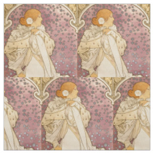 Alphonse Mucha La Dame Aux Camelias: Art Nouveau  Fabric