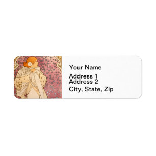 Alphonse Mucha La Dame Aux Camelias: Art Nouveau Label
