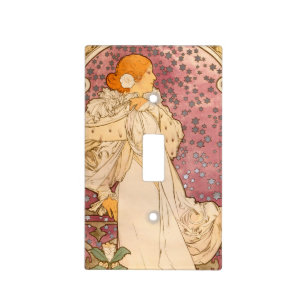 Alphonse Mucha La Dame Aux Camelias: Art Nouveau Light Switch Cover