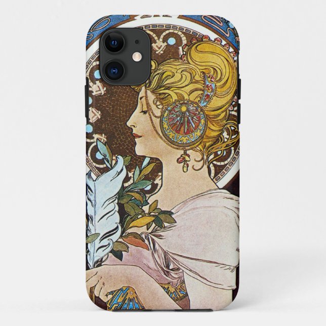 Alphonse Mucha La Plume Quill Pen iPhone 5 Case (Back)