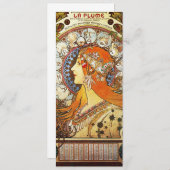 Alphonse Mucha La Plume Zodiac Art Nouveau Vintage (Front/Back)