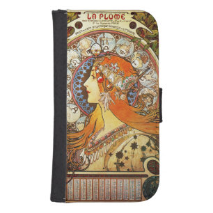 Alphonse Mucha La Plume Zodiac Art Nouveau Vintage Phone Wallet