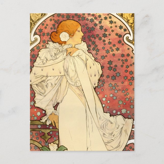 Alphonse Mucha Lady of the Camelias Postcard (Front)