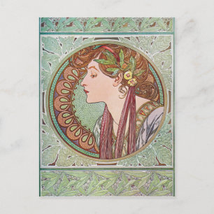 Alphonse Mucha Laurel Art Nouveau Postcards