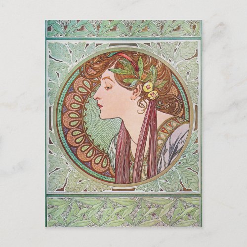 Alphonse Mucha Laurel Art Nouveau Postcards