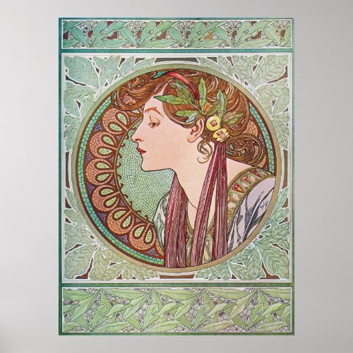 Alphonse Mucha Laurel Art Nouveau Poster Print