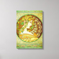 Alphonse Mucha Laurel Canvas Poster