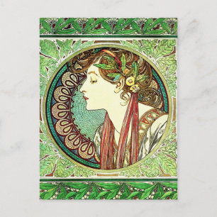Alphonse Mucha Laurel Postcard