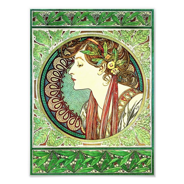 Alphonse Mucha Laurel Print (Front)