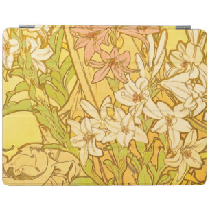 Alphonse Mucha Lily Flowers Pattern: Art Nouveau iPad Smart Cover