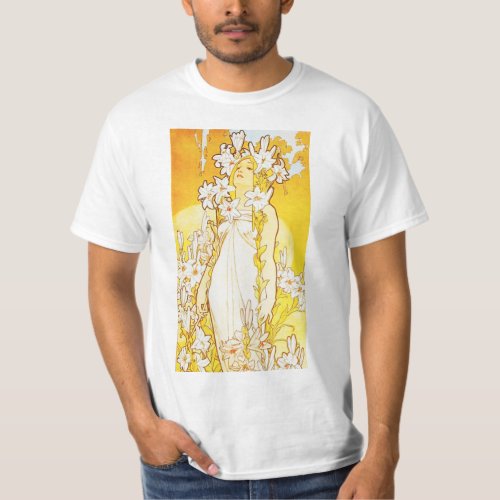 Alphonse Mucha Lily T_shirt