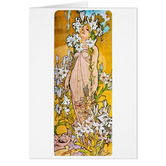 Alphonse Mucha - Lily - White Border Cards (Front)