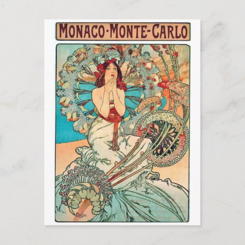 Alphonse Mucha Monaco Monte_Carlo 1897 Postcard