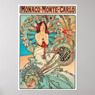 Alphonse Mucha Monaco, Monte-Carlo, 1897 Poster