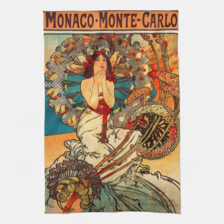 Alphonse Mucha Monte Carlo Kitchen Towel