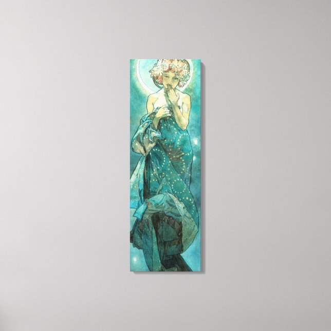 Alphonse Mucha Moonlight Clair De Lune Art Nouveau Canvas Print (Front)