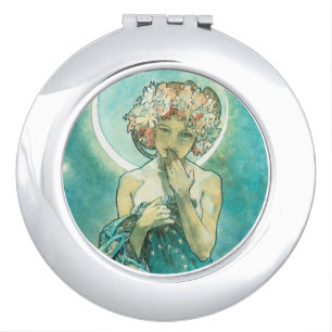 Alphonse Mucha Moonlight Clair De Lune Art Nouveau Vanity Mirror