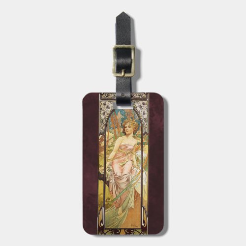 Alphonse Mucha Morning Awakening Luggage Tag